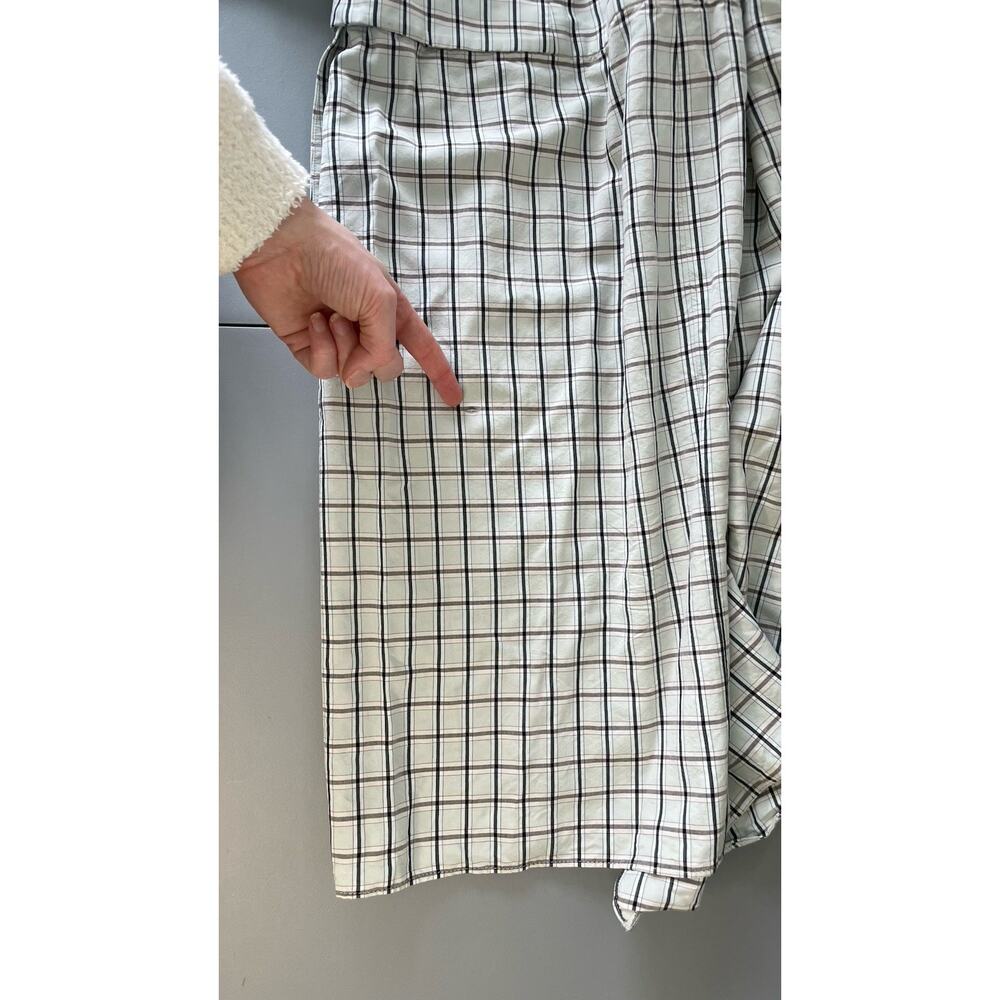 Tibi Elliot Checked Wrap Asymmetrical Viscose Blend Banded Waist Skirt Size 10 - Picture 11 of 12